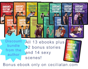 rainbow colored book covers in a collage with promotional text saying all 13 ebooks more than 50% off plus a 14th bonus ebook